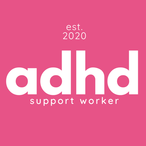 ADHD Support Worker logo in plain writing