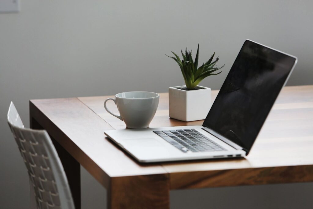 lifelong learning symbolised by a laptop on a table 